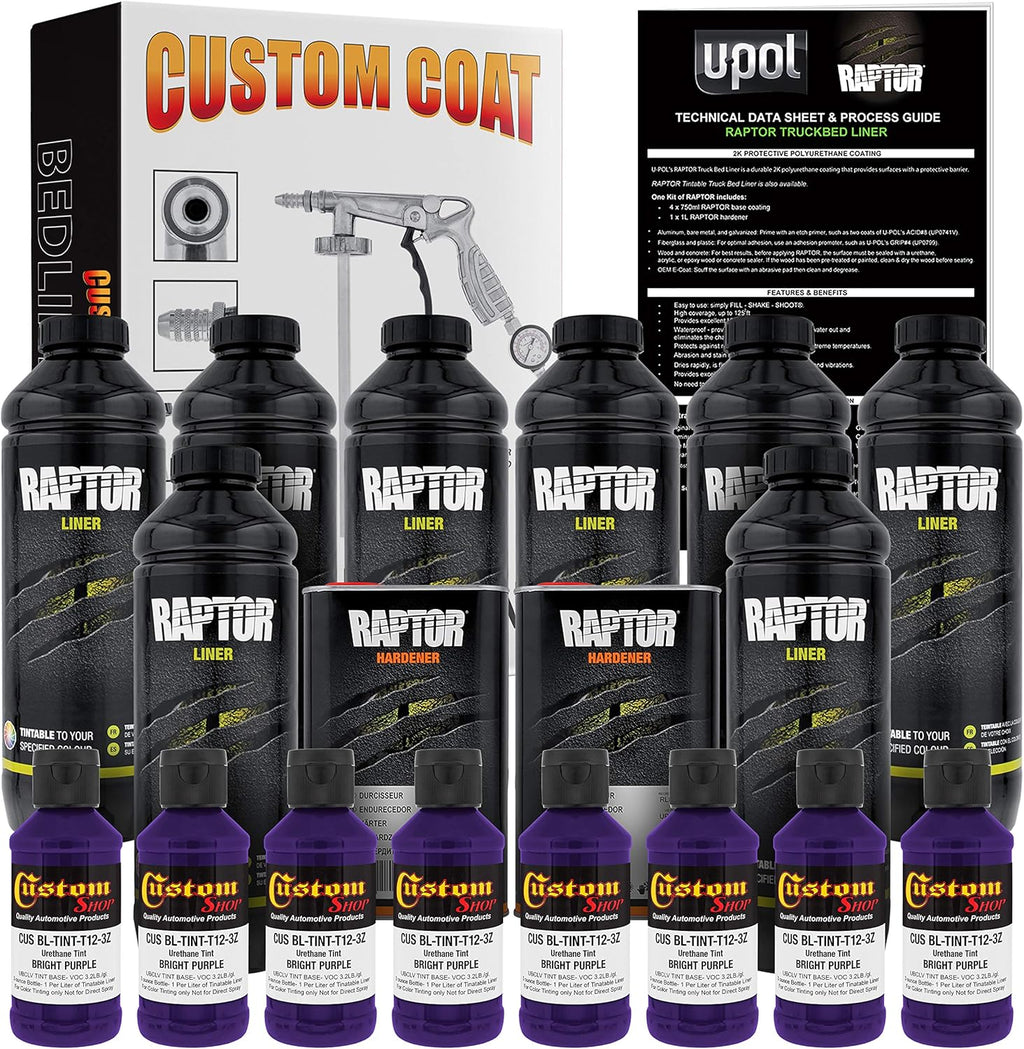 Custo Sho Brigh Purpl Urethan Spray-O Truc Be Line Ki an Custo Coa Spra Gu wit Regulator Liters