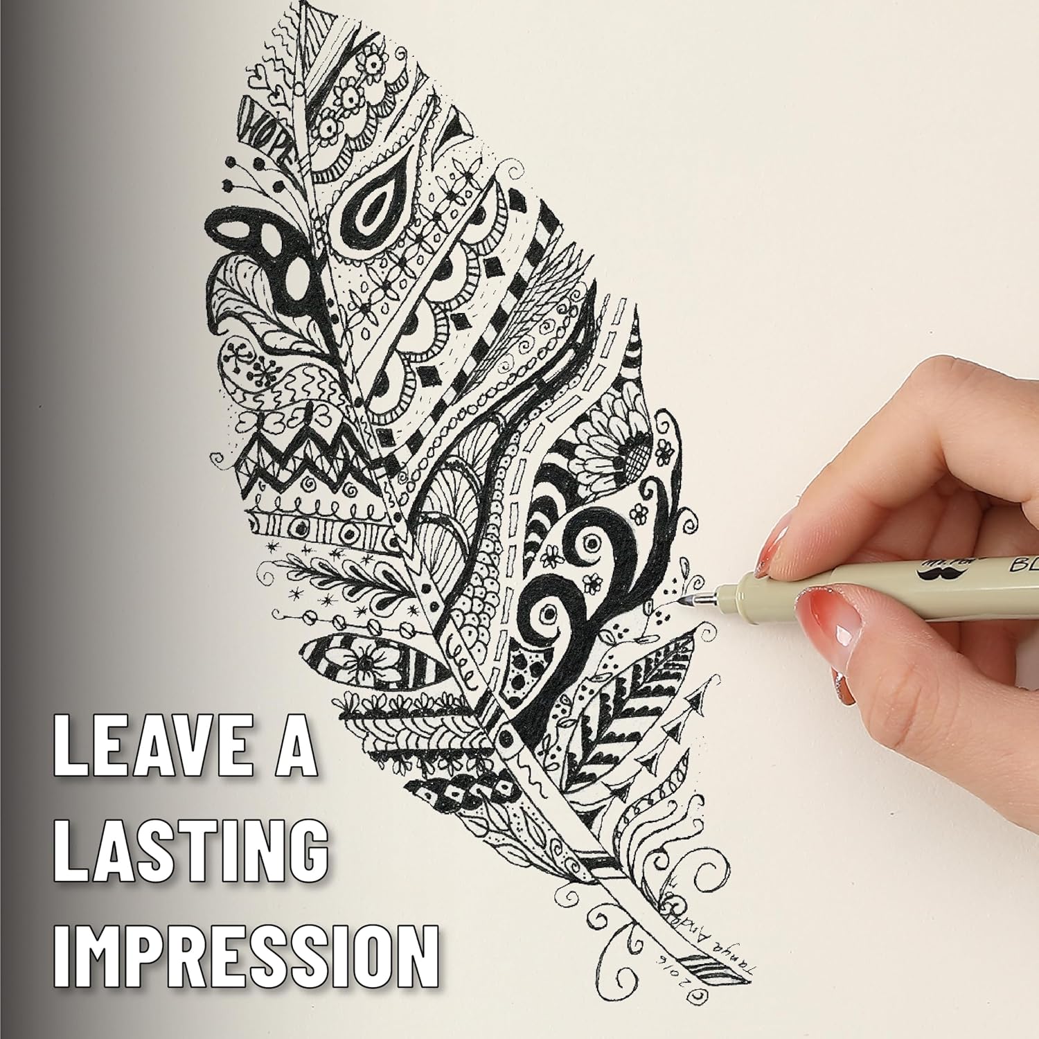 Mr. Pen- Drawing Pens for Artists, 6 Sizes, Black Multiliner, Artist pens, Micro Pens for Drawing