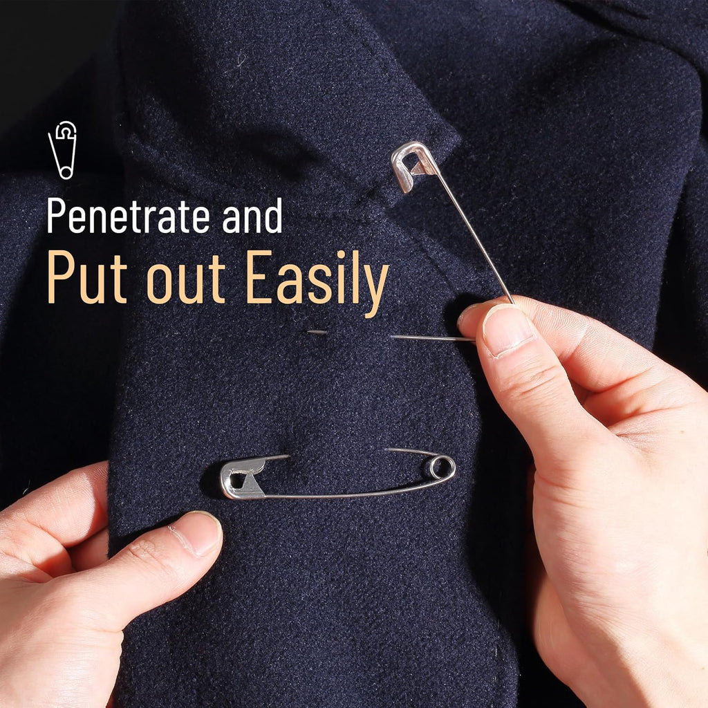 3 Inch Large Heavy Duty Safety Pins, 100 Pack for Clothes