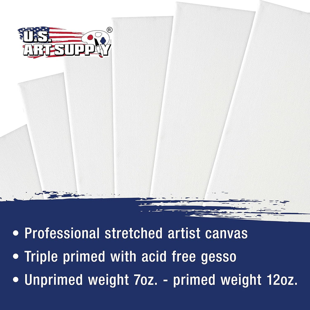 U.S Ar Suppl 1 3 inc Stretche Canva 12-Ounc Tripl Primed 6-Pac Professiona Artis Qualit Whit Blan 3/4inc Profile 100 Cotton Heavy-Weigh Gess Acryli Pouring Oi Painting