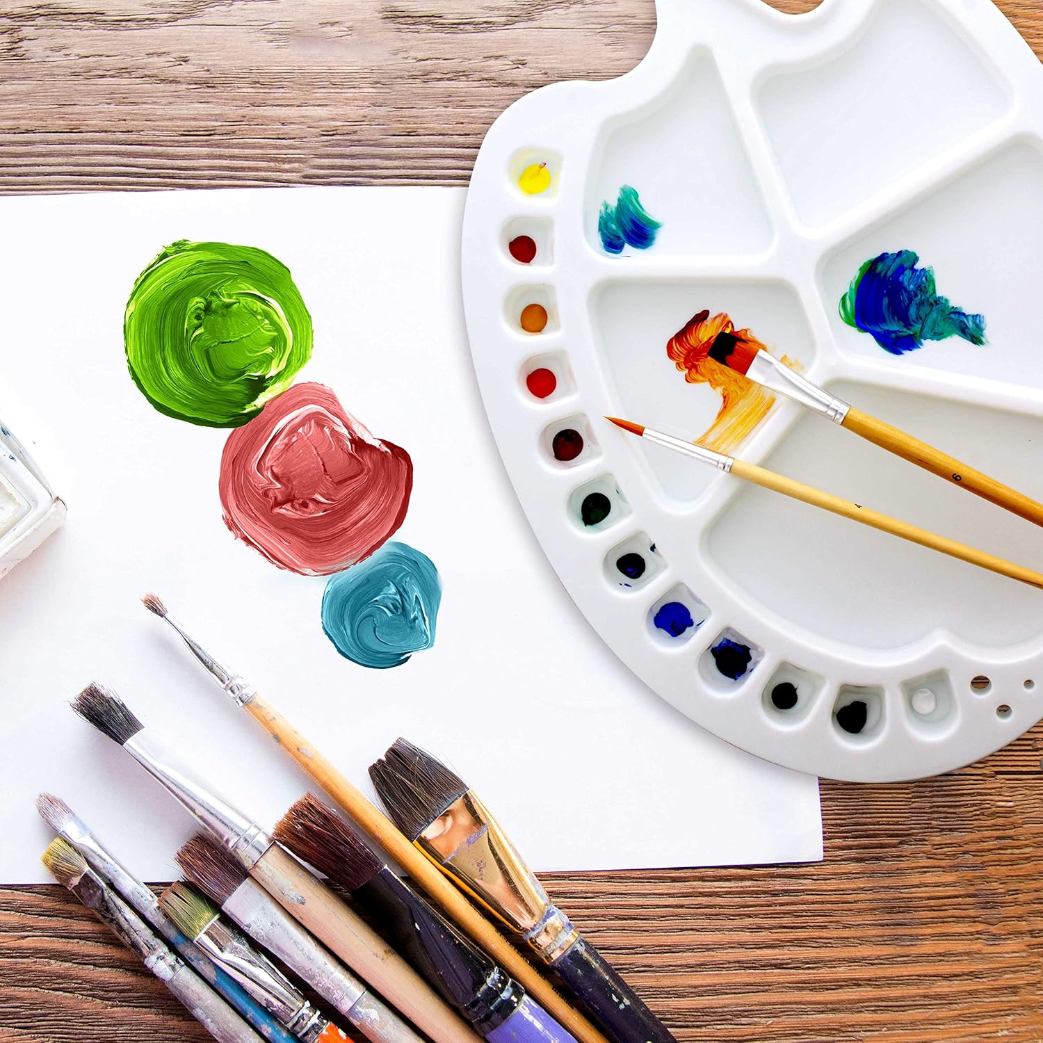 U.S Ar Suppl 17-Wel Artis Paintin Palett (Pac o 2 Plasti Artis Pain Colo Mixin Tray Ar Students Classroom Clas Craf Projects Part Event Acrylic Oil Watercolor