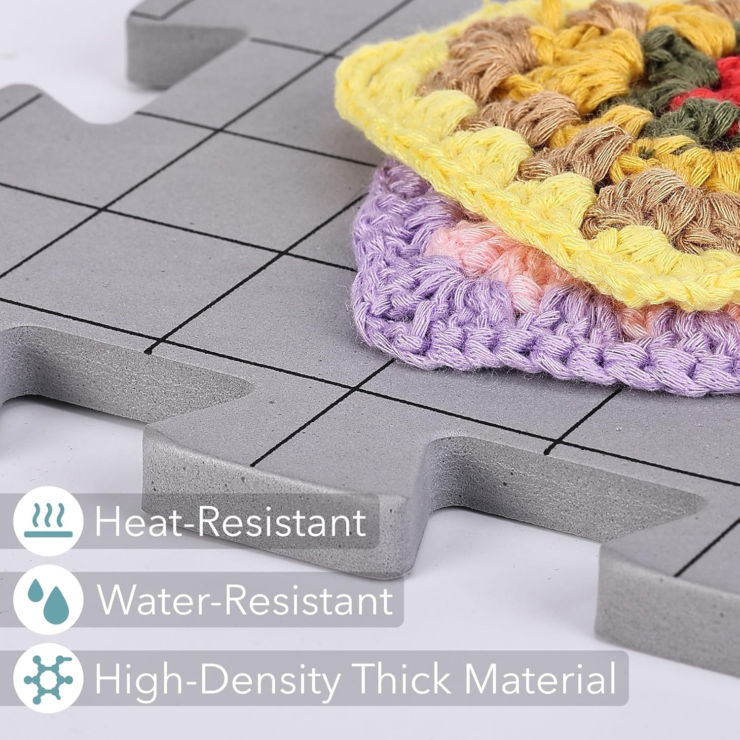 Interlockin Blockin Mats 12¡±x12¡± Pack Blockin Mat fo Knittin Croche Project wit 5 T-Pins Knittin Blockin Mat an Pins Croche Blockin Boar fo Crocheting