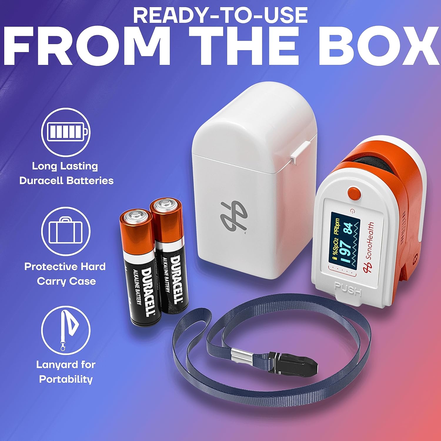 Puls Oximete b SonoHealt Fingerti Bloo Oxyge Saturatio Monitor Dat Recording Bluetooth-Enable Lifetim Mobil Ap Acces (Puls Ox 1.0)