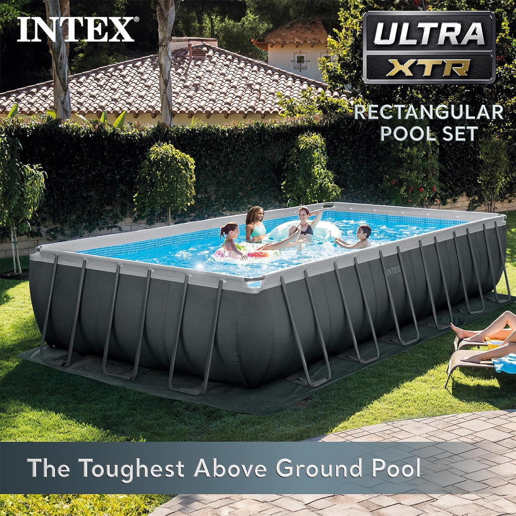 INTEX 26363EH Ultra XTR Deluxe Rectangular Above Ground Swimming Pool Set: 24ft x 12ft x 52in ¨C Includes 2100 GPH Sand Filter Pump ¨C Easy Assembly
