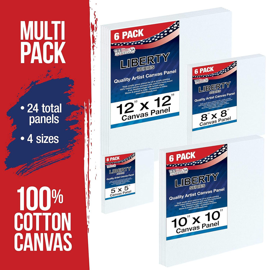 U.S Ar Suppl Multi-Pac 6-E o  5  8 1 10 1 1 inch Professiona Qualit Squar Artis Canva Pane Boar Assortmen Pac (2 Tota Pane Boards)