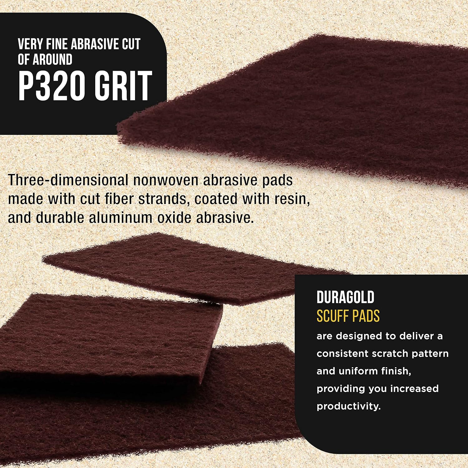 Dura-Gold Premium 6inch x 9inch Maroon General Purpose Scuff Pads, Box of 10 - Scuffing, Scouring, Sanding, Paint Primer Prep Adhesion Scratch - Surface Preparation Automotive Car Auto Body Woodworking Wood