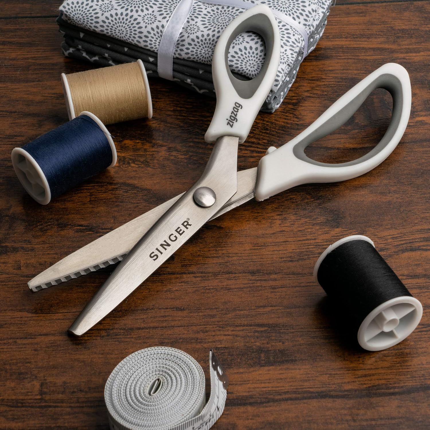 SINGE 9inc Pinkin Shear Zi Za Scissor fo Fabric