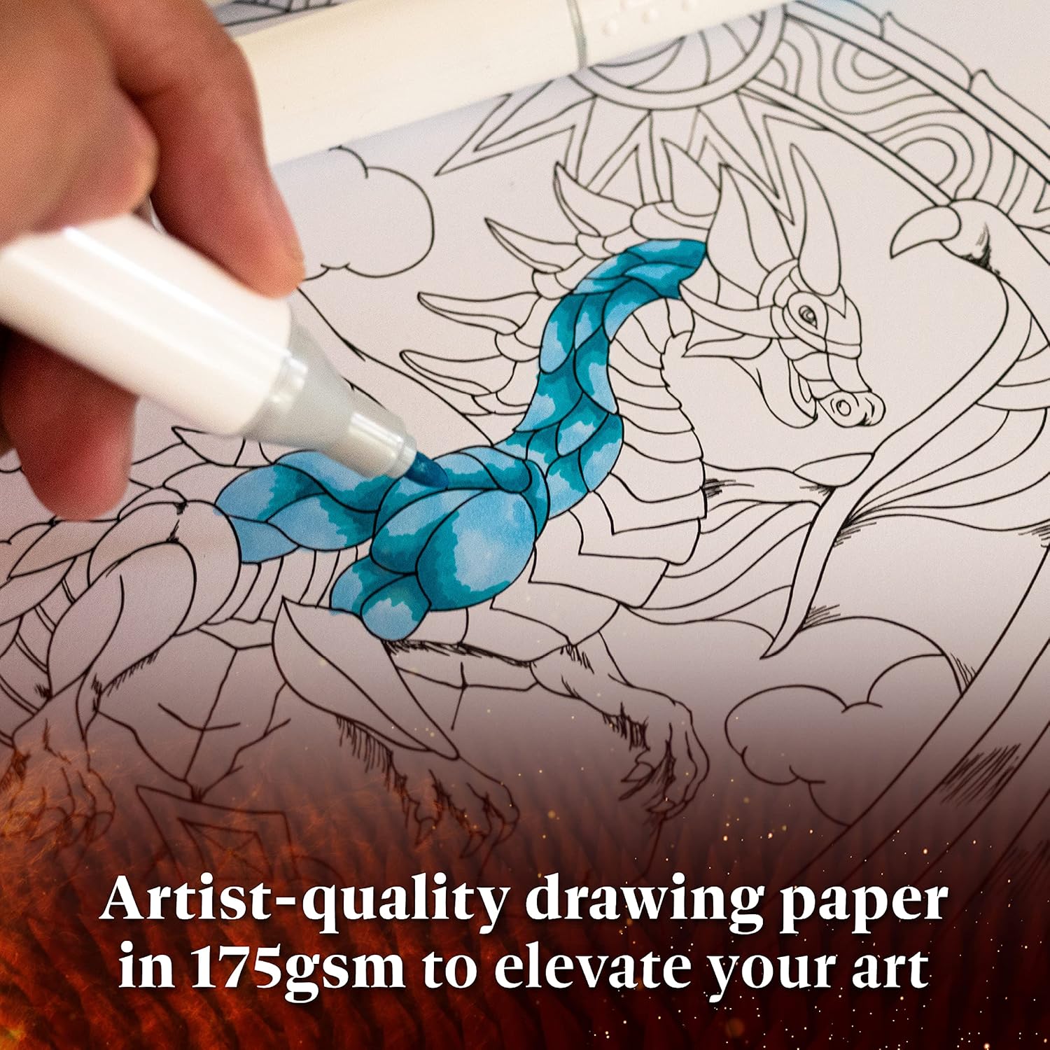 ColorI Colorfu Dragon Adul Colorin Boo fo Women Volum I 5 Single-Side Designs Thic Smoot Paper La Fla Hardbac Covers Spira Bound Drago Colorin Pages