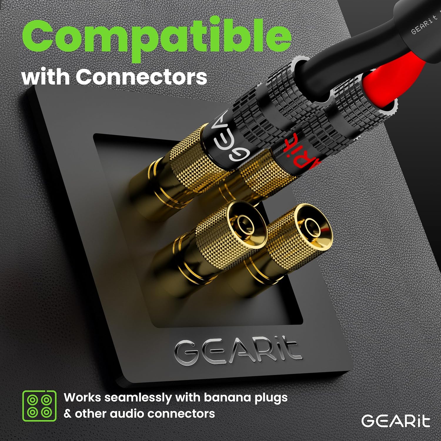 GEARit Outdoor Speaker Wire CL3 Rated, 14 Gauge Speaker Wire, Speaker Cable 20 ft for Outdoor Speakers, Patio, Garden, Backyard Audio, Direct Burial in Ground/in Wall, CCA (Black, 2-Conductors)