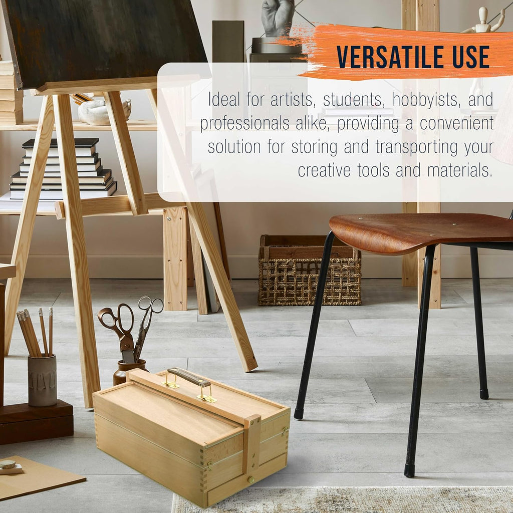 U.S Ar Suppl Multi-Functio Artis Too Suppl Bo wit Lockin Clasp Too Storag Bo Woode Ar Bo fo Artis Supplies Brushes Pencils Erasers Too Storag Organize Case