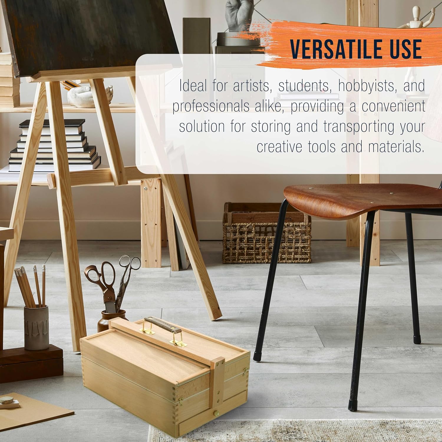 U.S Ar Suppl Multi-Functio Artis Too Suppl Bo wit Lockin Clasp Too Storag Bo Woode Ar Bo fo Artis Supplies Brushes Pencils Erasers Too Storag Organize Case