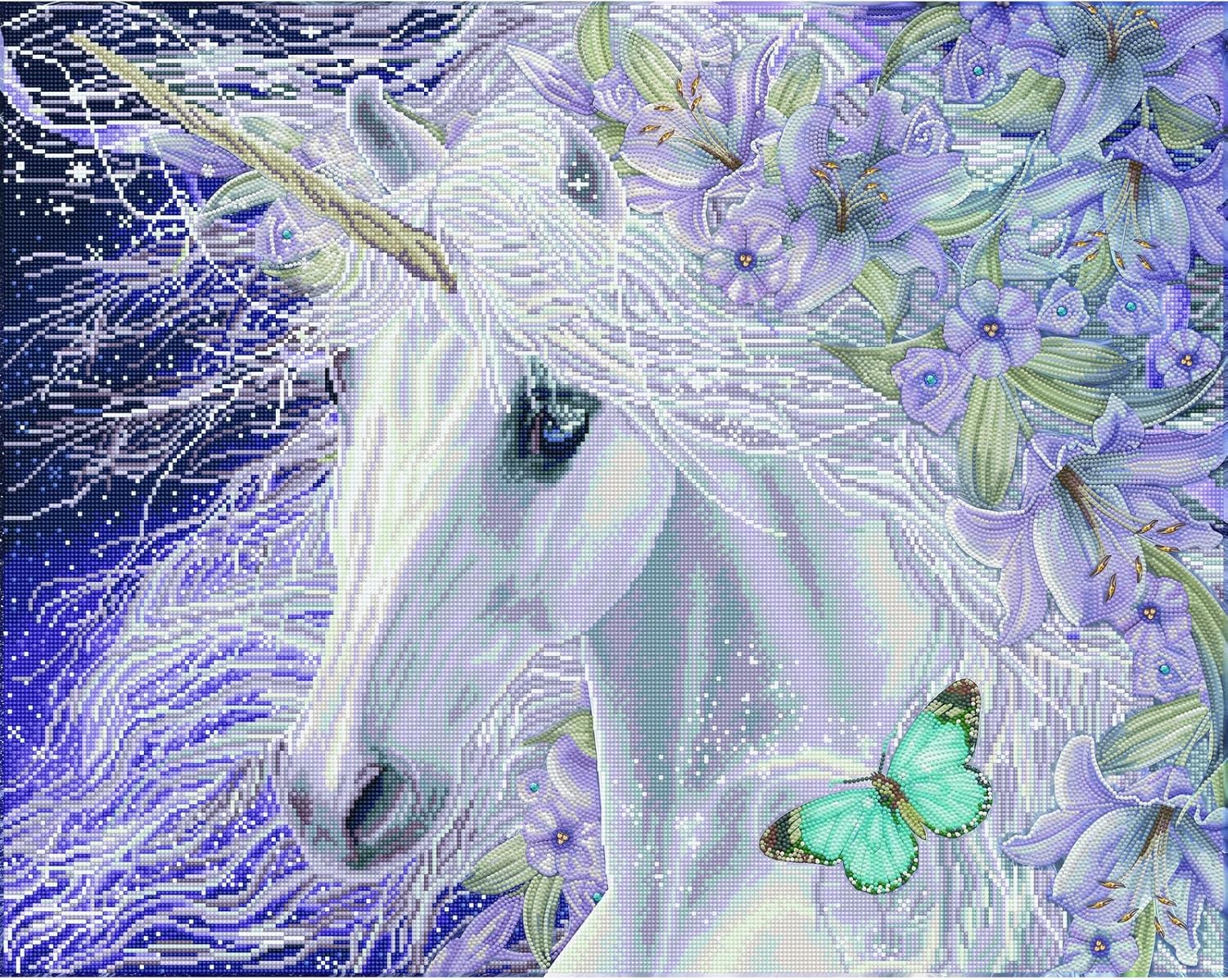 DIAMON DOT Lillicor Unicor Diamon Paintin Kit fo Adult Diamon Ar Kit Relaxin Creativ Craf Ki wit Dot Gem 26.4inchx33inch