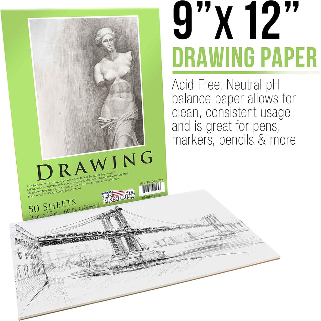 U.S Ar Suppl 9inc 12inc Premiu Drawin Pad Pac o (5 Sheet Each) 6 l (10 GSM Artis Sketc Book Mixe Medi Paper Sketchboo fo Drawing Colore Pencils Charcoa Adults Students