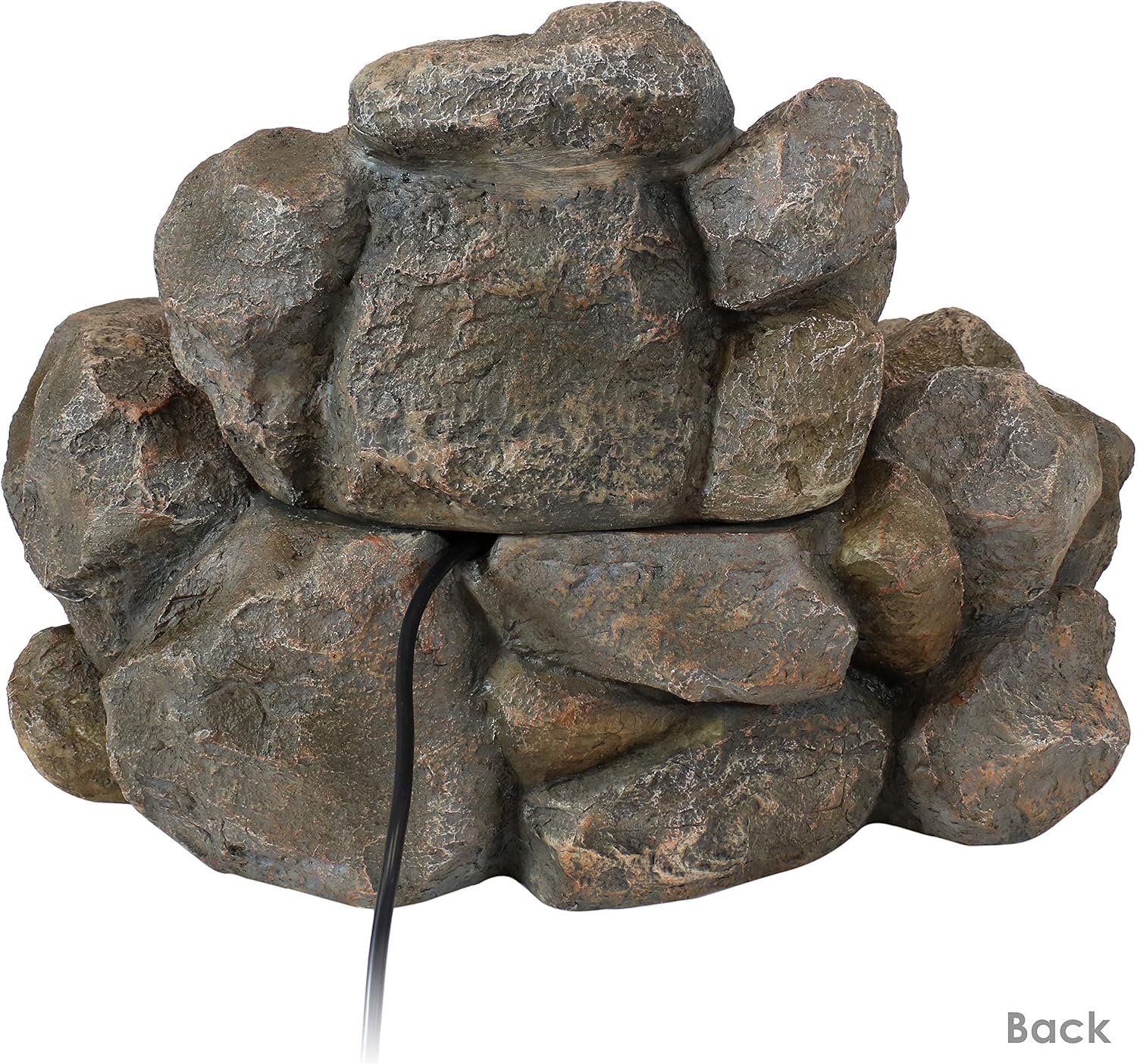 Sunnydaz Rock Ravin Electri Wate Fountai 18-Inc Outdoo Wate Featur wit Submersibl Pum fo Garden Patio Deck