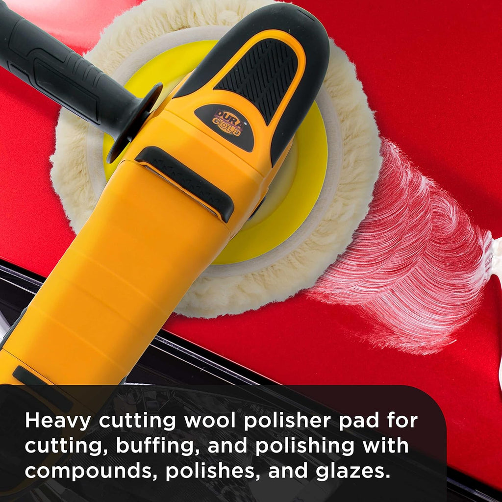 Dura-Gol Pac o 100 Woo Hoo Loo Gri Buffin Pad wit 7inc Flexibl Edg Backin Plat Compoun Cutting Polishin Fit Aut Ca Detailin Polishe Sander Paint Boat