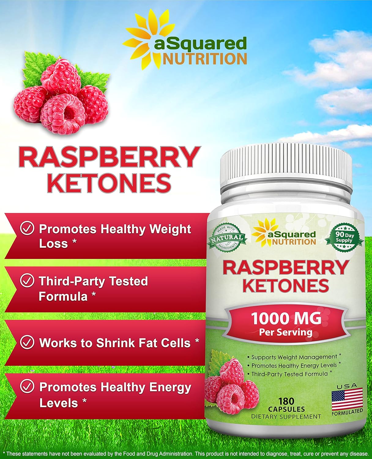 aSquare Nutritio Natura Raspberr Ketone 1000mg-18 Capsules-Weigh Los Supplement Ma Strengt Plu Appetit Suppressan Die Pills Premiu Lea Healt Powde t Boos Pur Energ Metabolism
