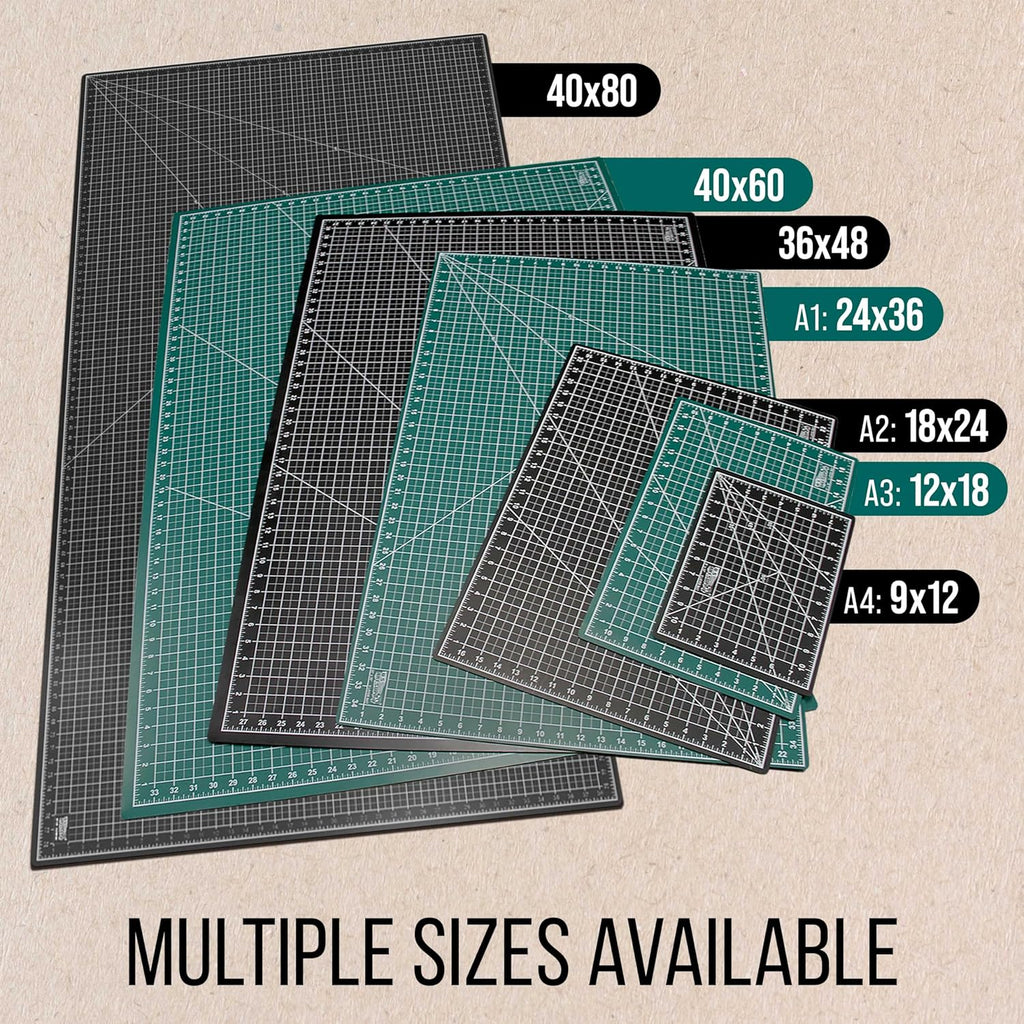 U.S Ar Suppl 40inc 80inc Self-Healin Cuttin Ma 5-Pl Double-Side Green/Blac Craf Mat Non-Sli Cuttin Mat fo Crafts Sewing Quilting Scrapbooking