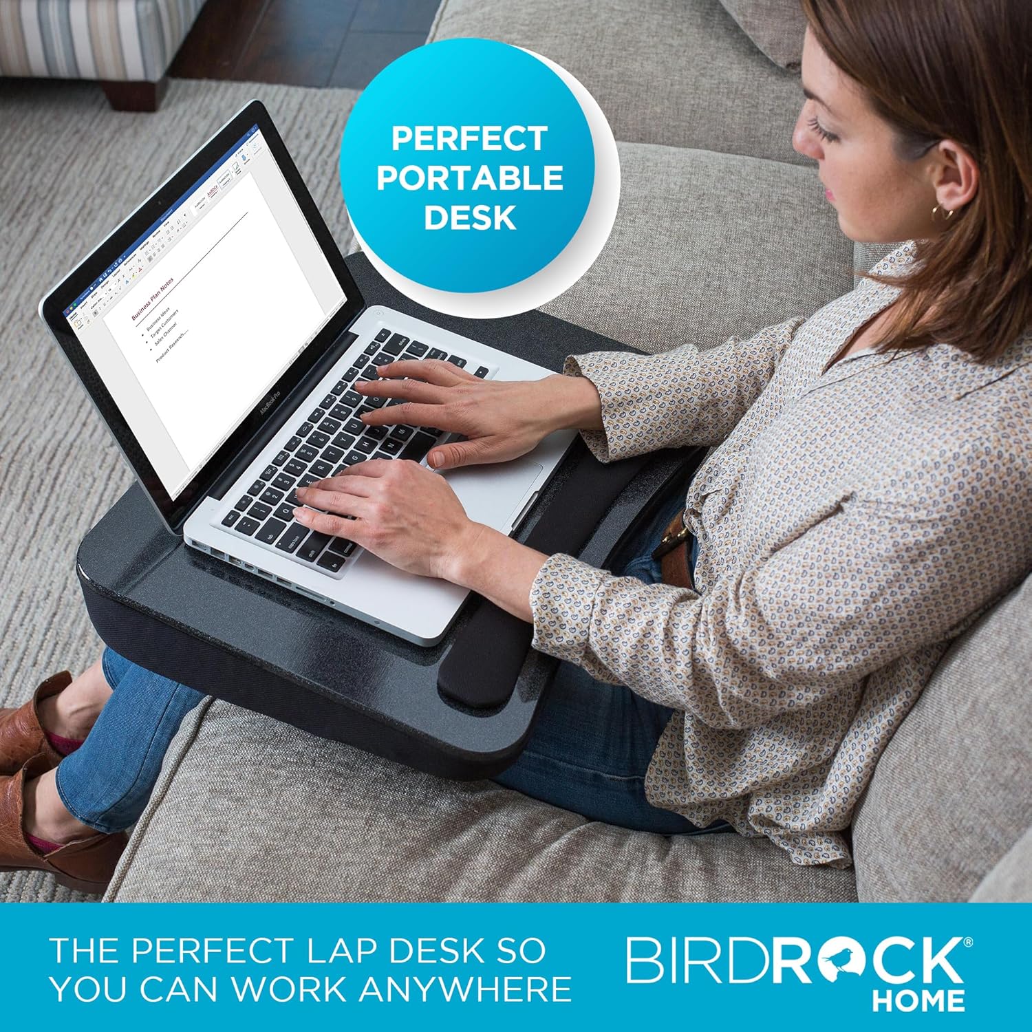 SOFI SA La Des w/Memor Foa Cushio Larg Surfac fo Crafts Readin fo Laptop u t 1 inche Cushione Tra fo Computer Keyboard Mouse Bed Couch Chair Padde Pillo Black