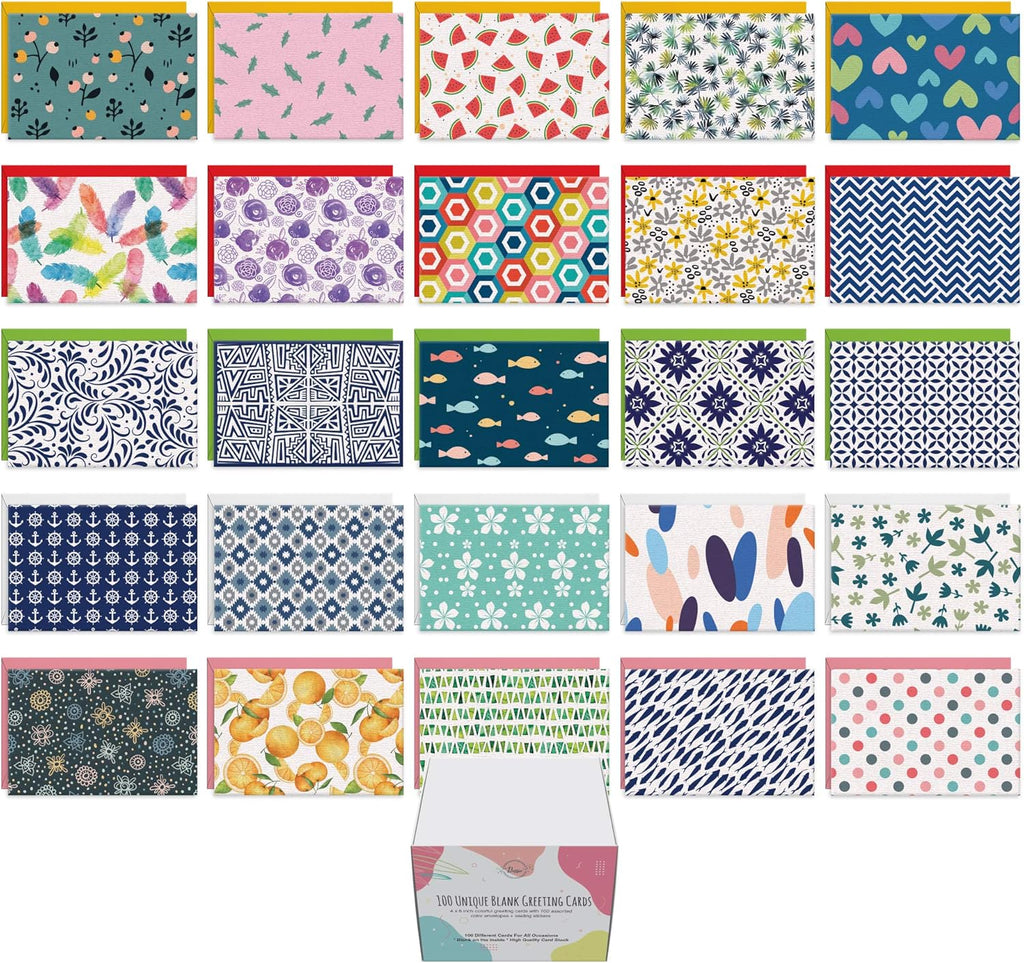 Dessi 10 Uniqu Blan Card Wit Envelope 4x Al Occasio Blan Greetin Card w/Colore Envelope Gol Seals N Repetition Not Card wit Envelope Set