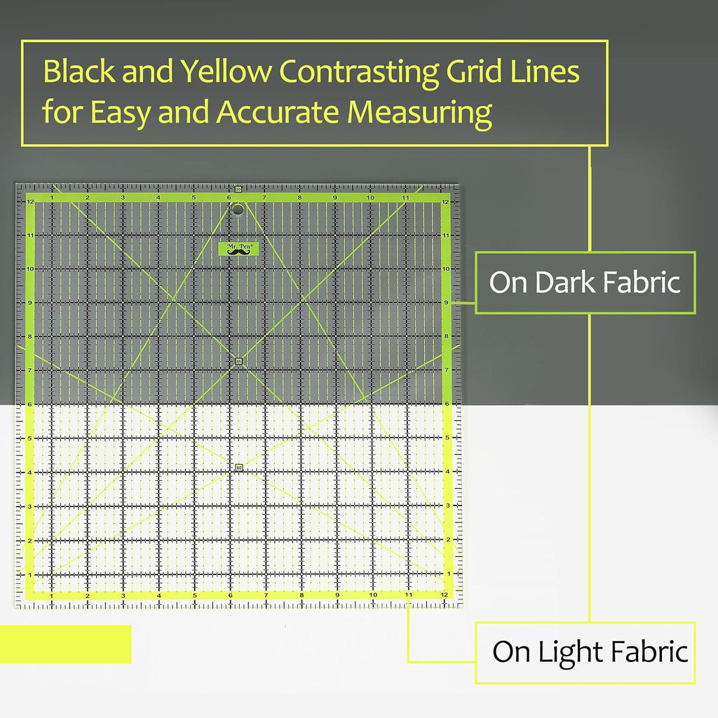 Quiltin Rule Set Pcs Size (4.5inchX4.5inch)-(6inchX6)-(9.5inchX9.5inch)-(12.5inchX12.5inch) Quiltin Squares Quil Ruler Ruler fo Quiltin an Sewing Clea Quiltin Ruler Quil Rulers Acryli Ruler