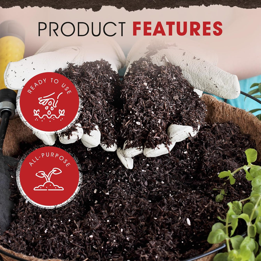 Michigan Peat Garden Magic Indoor and Outdoor Organic Planting Potting Topsoil Mix with Perlite Blend and Moisture Retention, 40-Pound Bag (2 Pack)