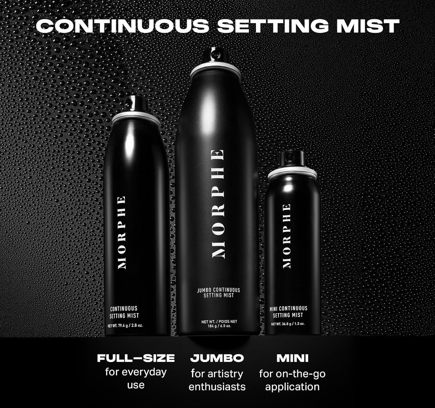 Morphe Jumbo Continuous Setting Spray - Micro-Fine Makeup Setting Spray with a Natural Radiant Finish - Helps Makeup Resist Caking or Fading Increases Wear of Foundation (6.5 fl oz)