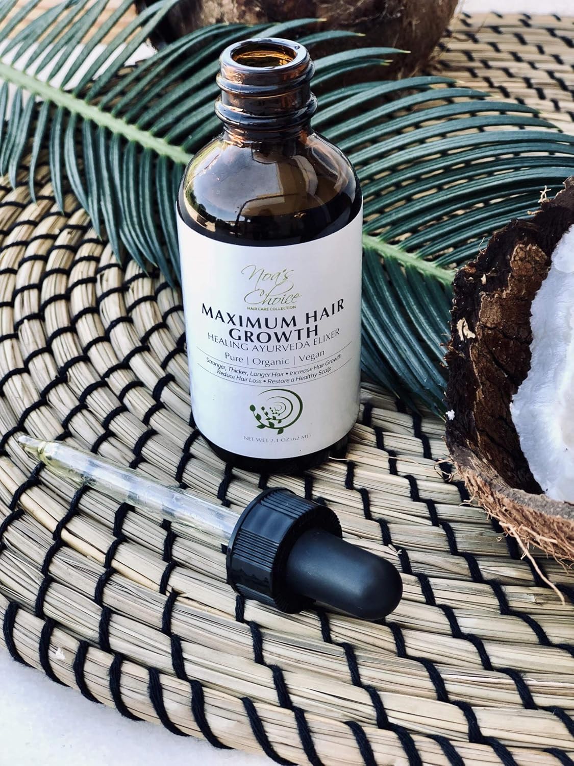 Maximu Sli Noa' Choic ORGANI Ayurvedi Hai Growt Formul fo FULLER Longer Thicker Healthie Hair Reviv you Hai an Scal TODAY Bes Treatmen fo Hai Los Thinnin Hai 2. oz