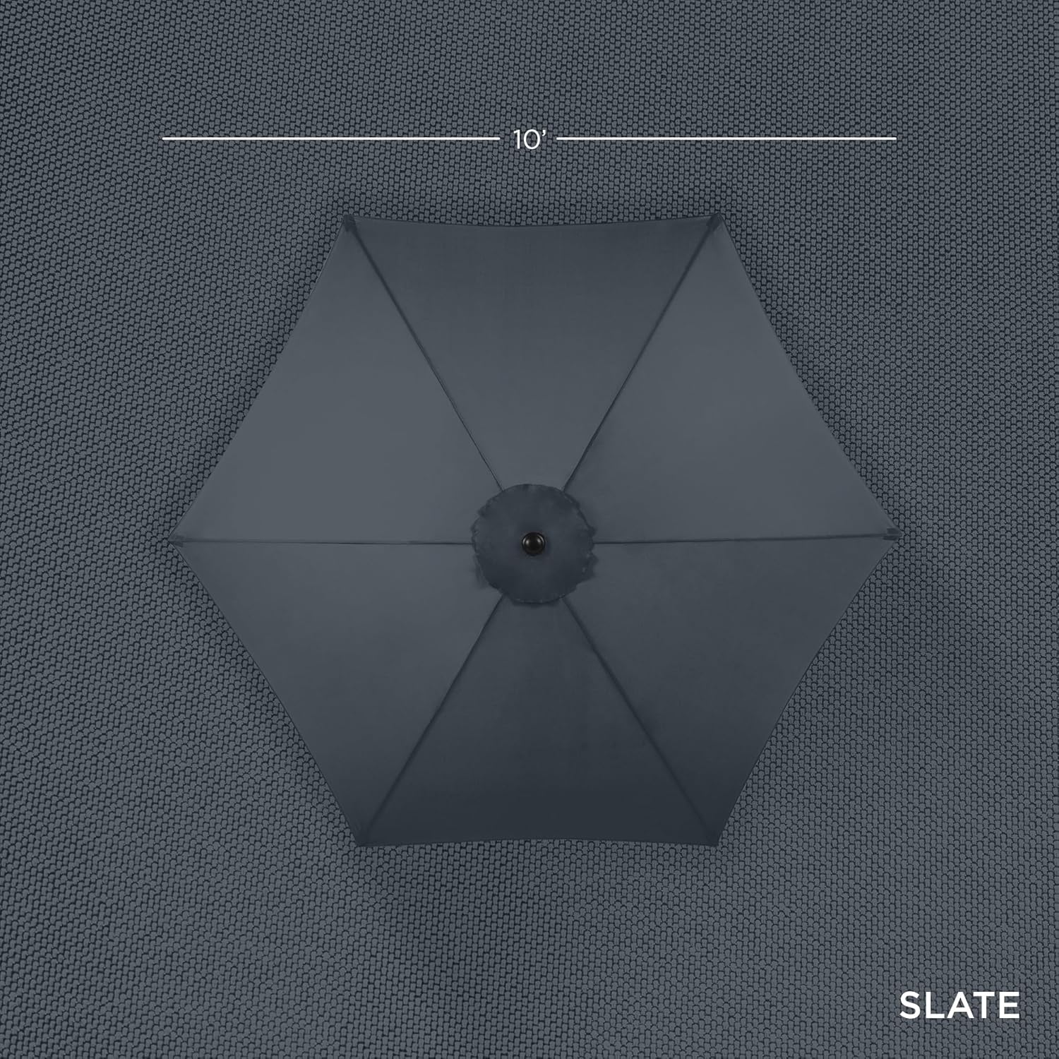 Best Choice Products 10ft Outdoor Steel Polyester Market Patio Umbrella w/Crank, Easy Push Button, Tilt, Table Compatible - Slate