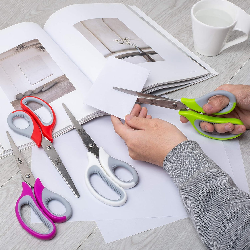 Multipurpos Scissor  inch Pac o 4 Shar Adul Offic Scissor fo Pape an Fabric