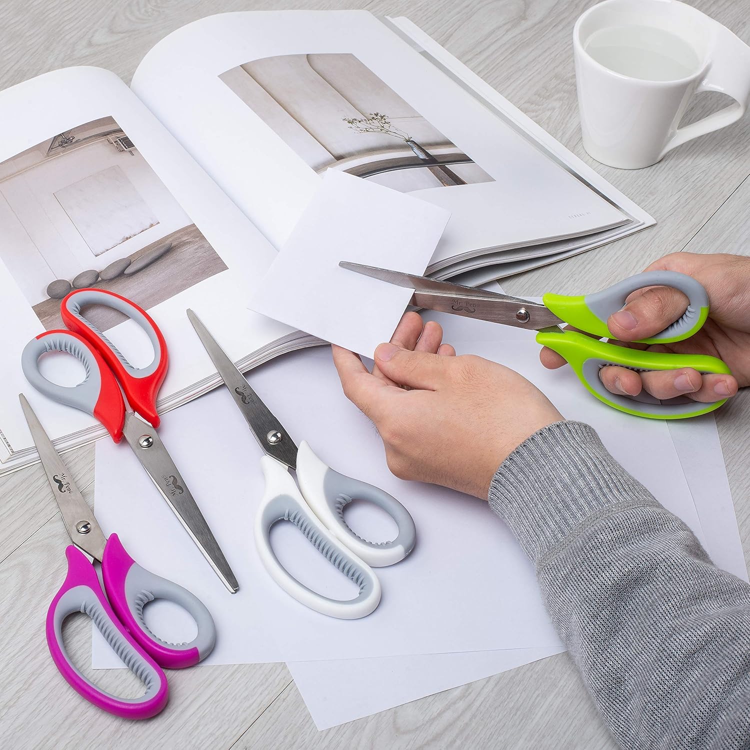 Multipurpos Scissor  inch Pac o 4 Shar Adul Offic Scissor fo Pape an Fabric