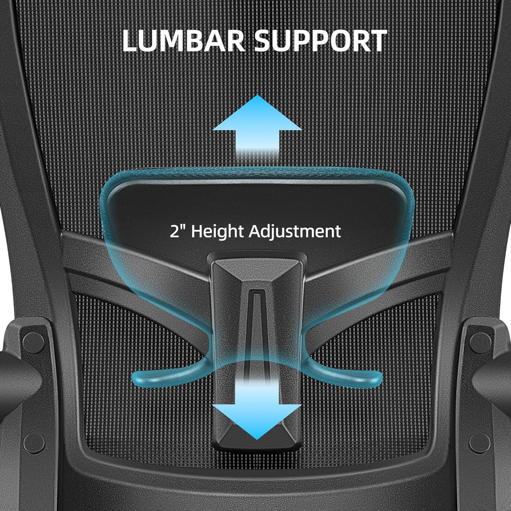 Offic Chair Ergonomi Des Chai wit Adjustabl Lumba Support Compute Chai wit Adjustabl Height&Armrest Hig Bac Hom Offic Chai Swive Chai Gamin Chai (Classi Black)