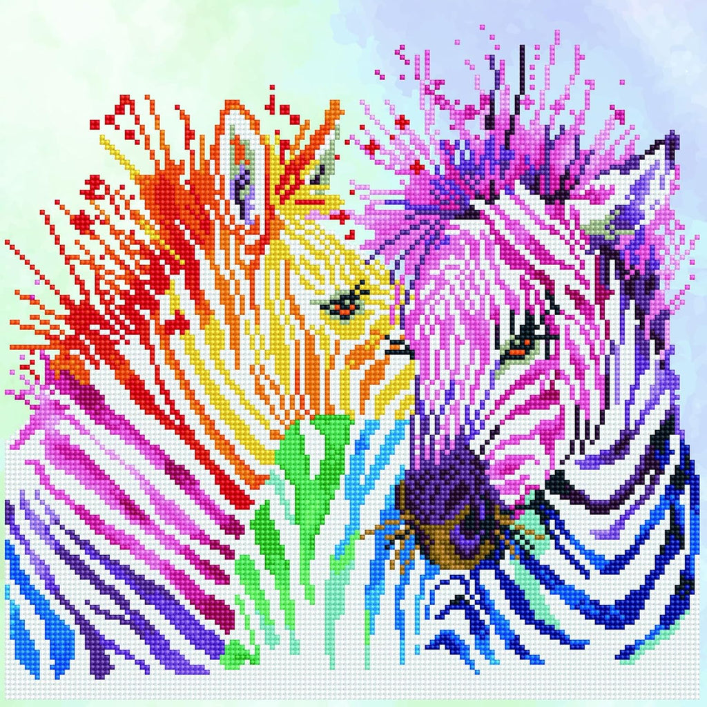 DIAMON DOT Rainbo Zebra Diamon Paintin Kit fo Adult Diamon Ar Kit Relaxin Creativ Craf Ki wit Dot Gem 15.7x15.7