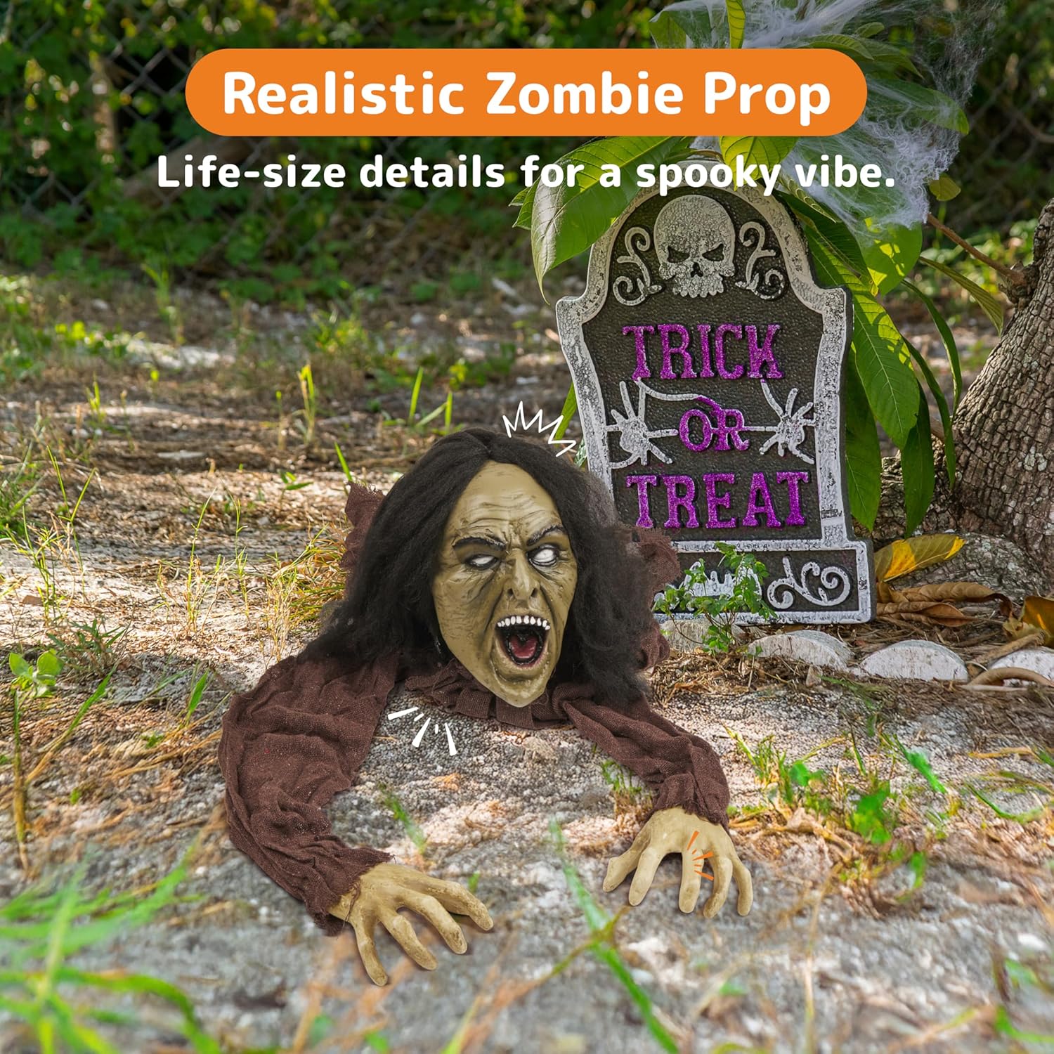 PREXTE Crawlin Zombi Hallowee Decoratio Zombie Comin Ou o Groun Pro Creep Outdoo Zombi Yar Decoration fo Haunte Houses Graveyards an Hallowee Parties