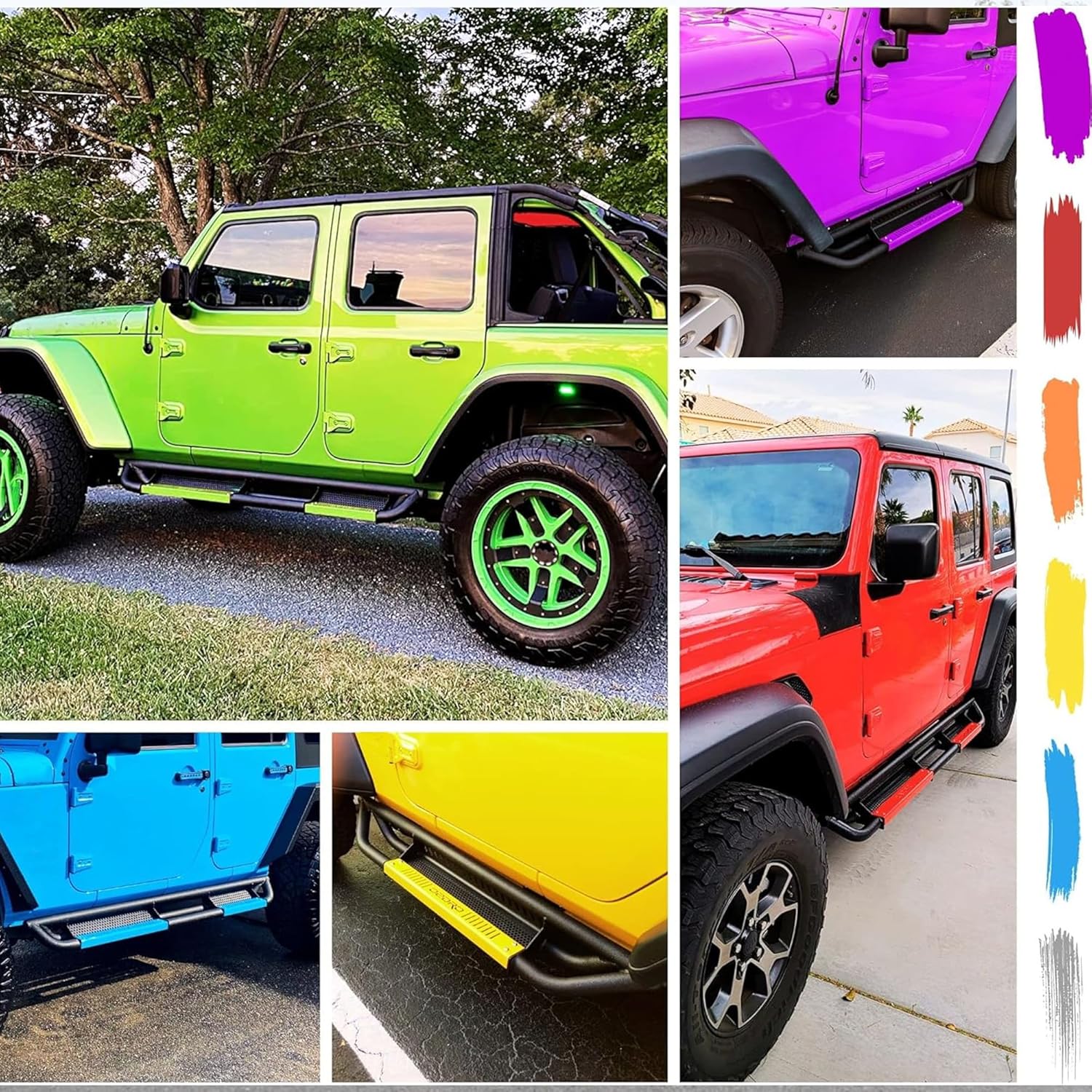 OEDRO 6 inch Running Boards, Drop Side Steps Compatible with 2018-2026 Jeep Wrangler JL 2 Door, All Steel Nerf Bar Paintable Step Plates