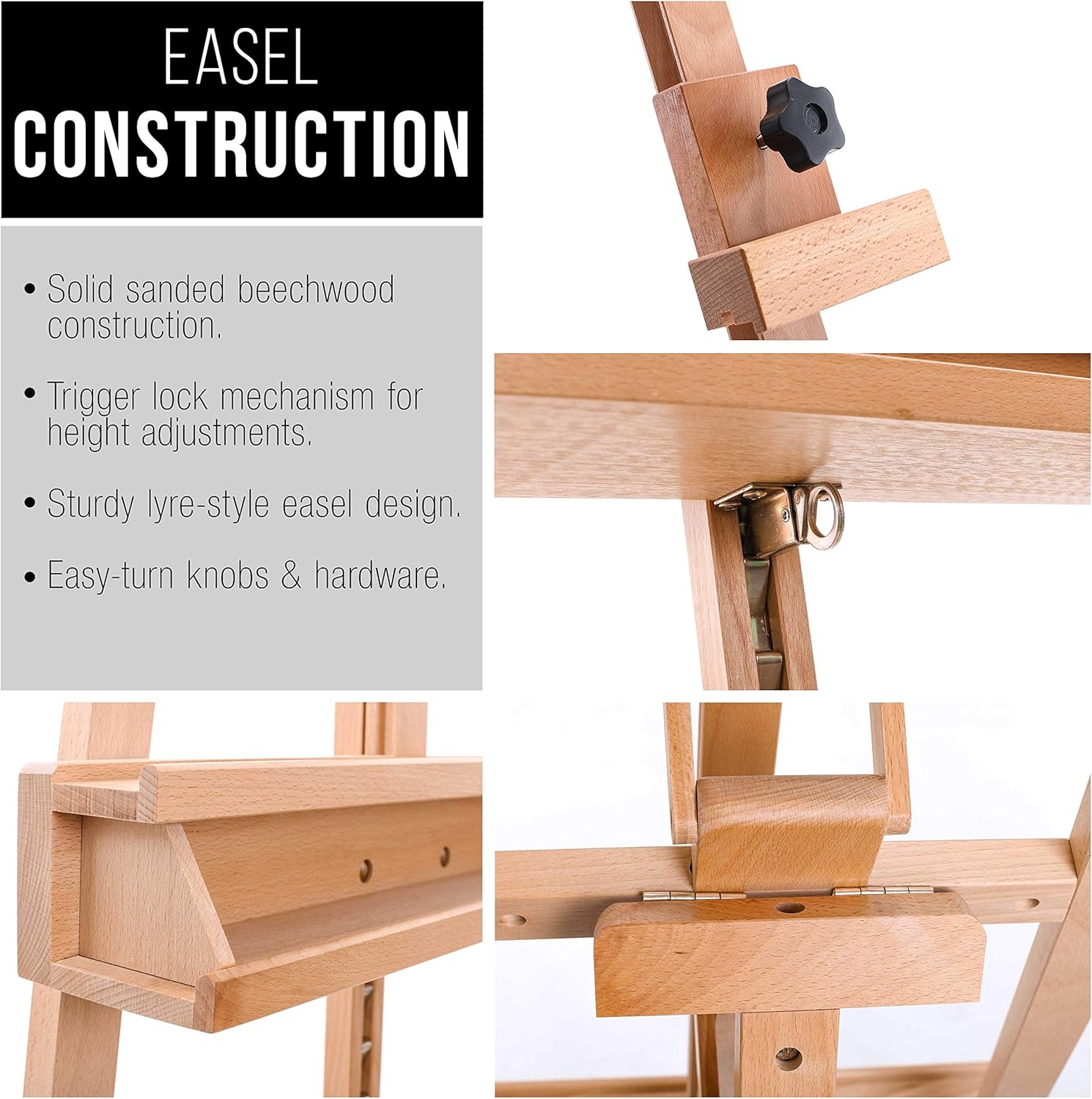 U.S Ar Suppl 64inc t 89inc Sunse Mediu A-Fram Woo Easel Lyr Styl Studi Ease Woode Artist Floo Stand Sturdy Adjustabl Heigh t 48inc Canva Painting Drawing Sig Display
