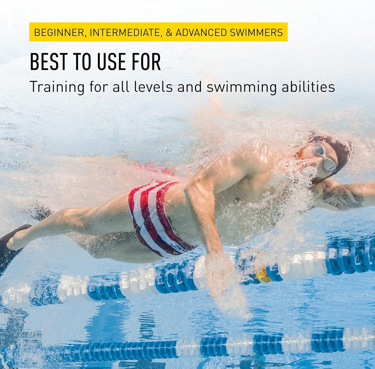 FINIS Long Floating Swim Fins - Training Fins for All Ages - Improves Kick Technique Body Position
