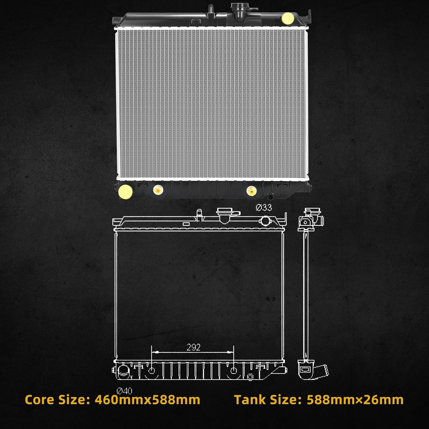 DWVO Radiator Replacement Compatible with 2004 2005 2006 2007 2008 2009 2010 2011 2012 Colorado 2004-2012 GMC Canyon 2006 Isuzu i-280 i-350 2007-2008 i-290 i-370 2.8L 2.9L 3.5L 3.7L CU2707