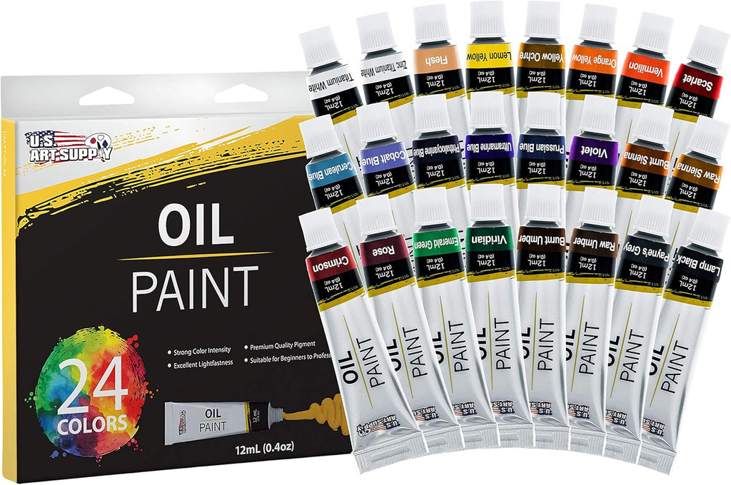 U.S Ar Suppl 70-Piec Artis Oi Paintin Se wit Aluminu Fiel Easel Woo Tabl Easel 2 Oi Pain Colors 3 Brushes Stretche Canvases Canva Panels Paintin Pad Palett More