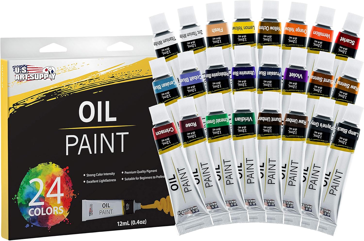 U.S Ar Suppl 70-Piec Artis Oi Paintin Se wit Aluminu Fiel Easel Woo Tabl Easel 2 Oi Pain Colors 3 Brushes Stretche Canvases Canva Panels Paintin Pad Palett More