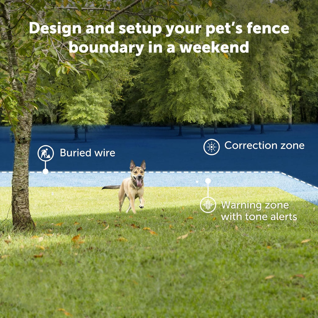 PetSafe 2-Dog Basic In-Ground Fence System - Easy Install Electric Pet Barrier with Visual Cue Boundary Flags, 2 Waterproof Collars Indoor Transmitter - Long-Lasting Training System
