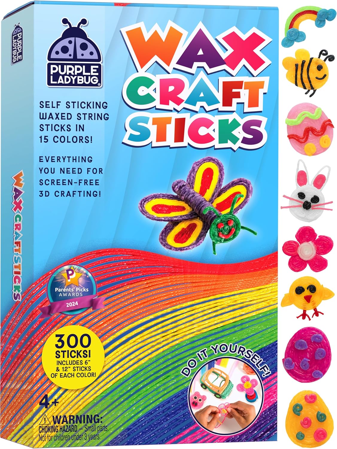 PURPL LADYBU Bendabl Wa Craf Stick fo Kid Christma Stockin Stuffers Campin Essentials Roa Tri Activities Trave Toy fo Toddler i Car Airplan Restauran 1 Colors 30 Pcs