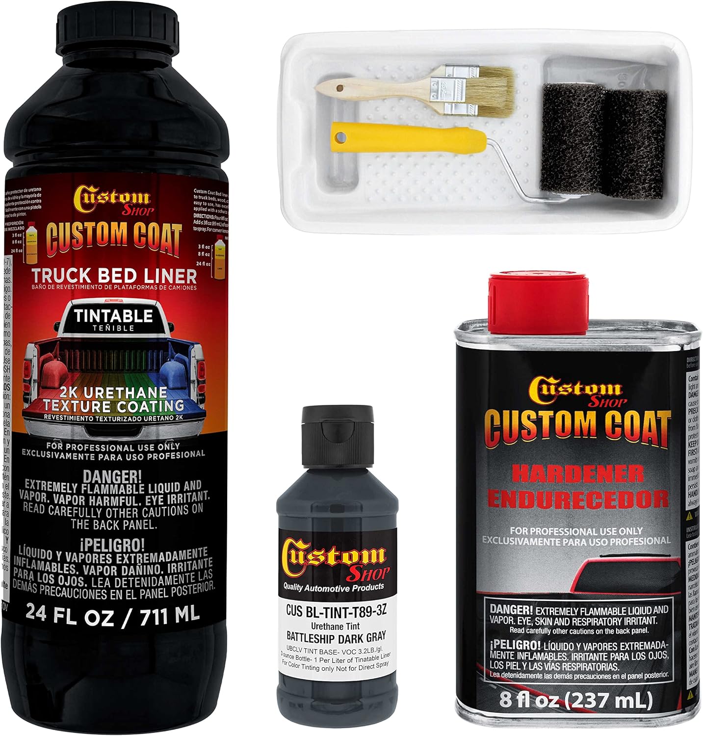 Custo Coa Federa Standar Colo 3611 Battleshi Dar Gra T8 Urethan Roll-On Brush-O o Spray-O Truc Be Liner Quar Ki wit Rolle Applicato Ki Texture Protectiv Coating
