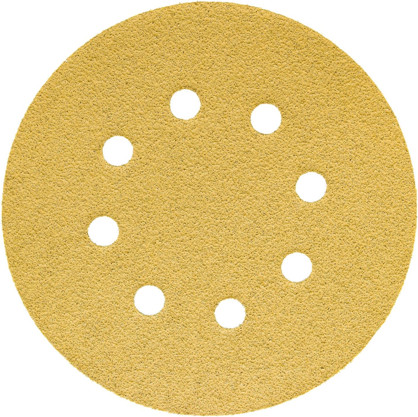 Dura-Gold Premium 60 Grit 5inch Sandpaper Discs, 8 Hole Pattern Dustless, 50 Discs - Hook Loop Backing for Orbital DA Sander, Detailing Finishing Color Sanding Automotive Paint Woodworking