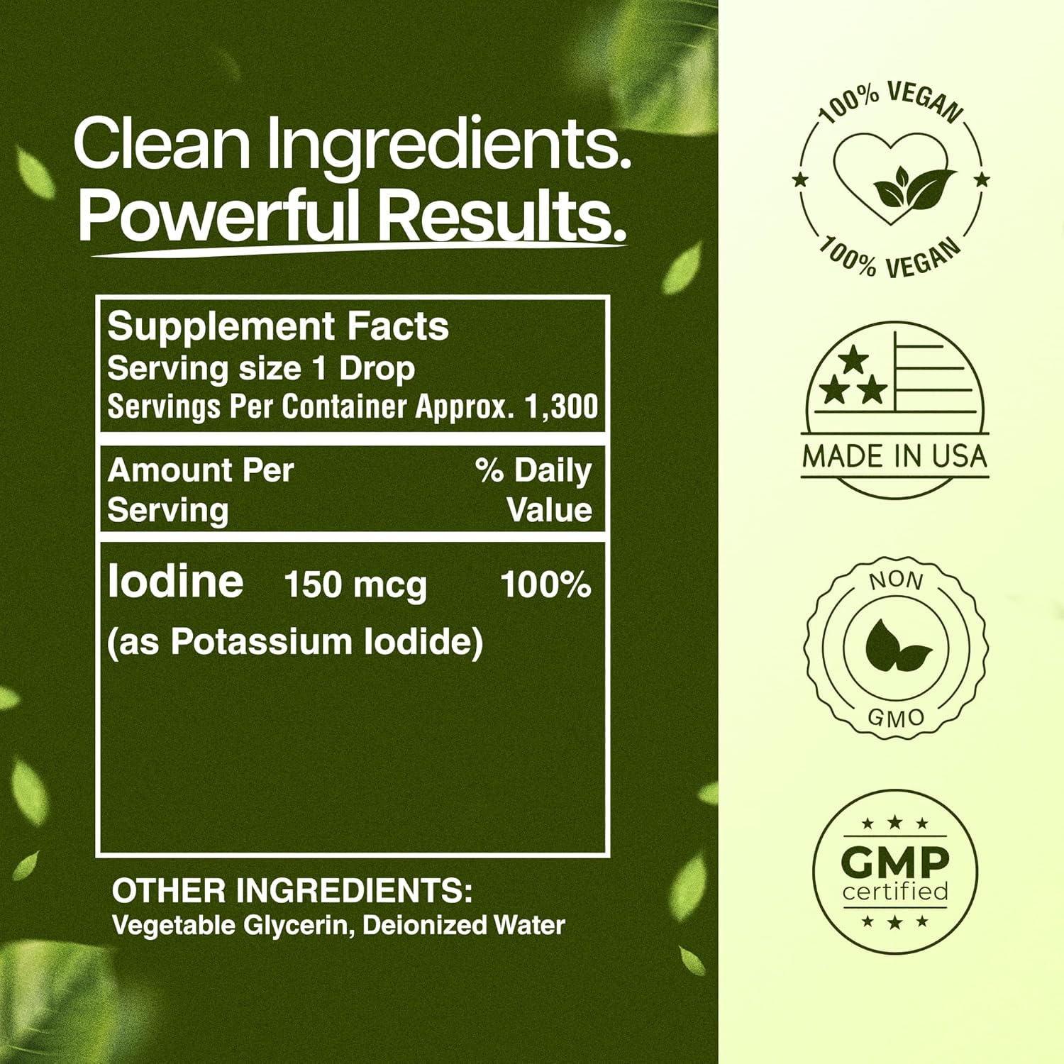 Liqui Iodin Drop 130 Serving Potassiu Iodid fo Thyroid Metabolis Deto Suppor 2 Absorptio  Yea Suppl US Made Glute Free Vega  F Oz