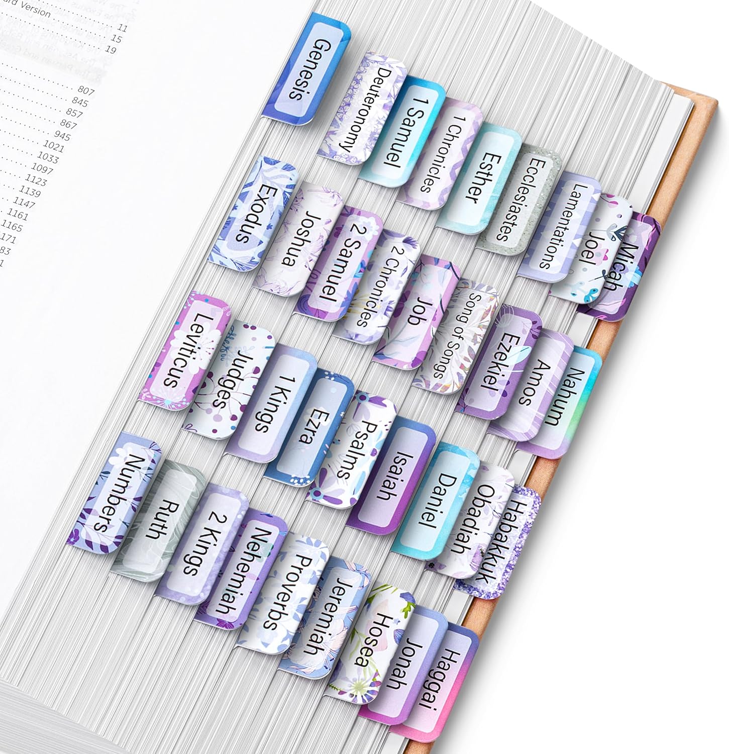 Bible Tabs, 120 pcs, Lavender Breeze, Laminated Bible Tabs for Women