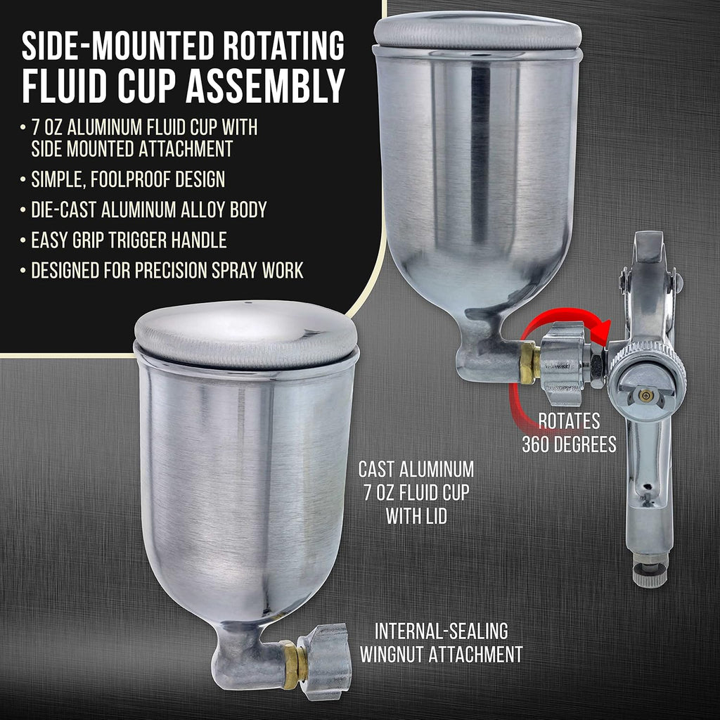TC Globa Min Gravit Fee Spra Gu wit .8mm .5m 1.0m Needl Nozzl Set Sid Mounte Rotatin Cup