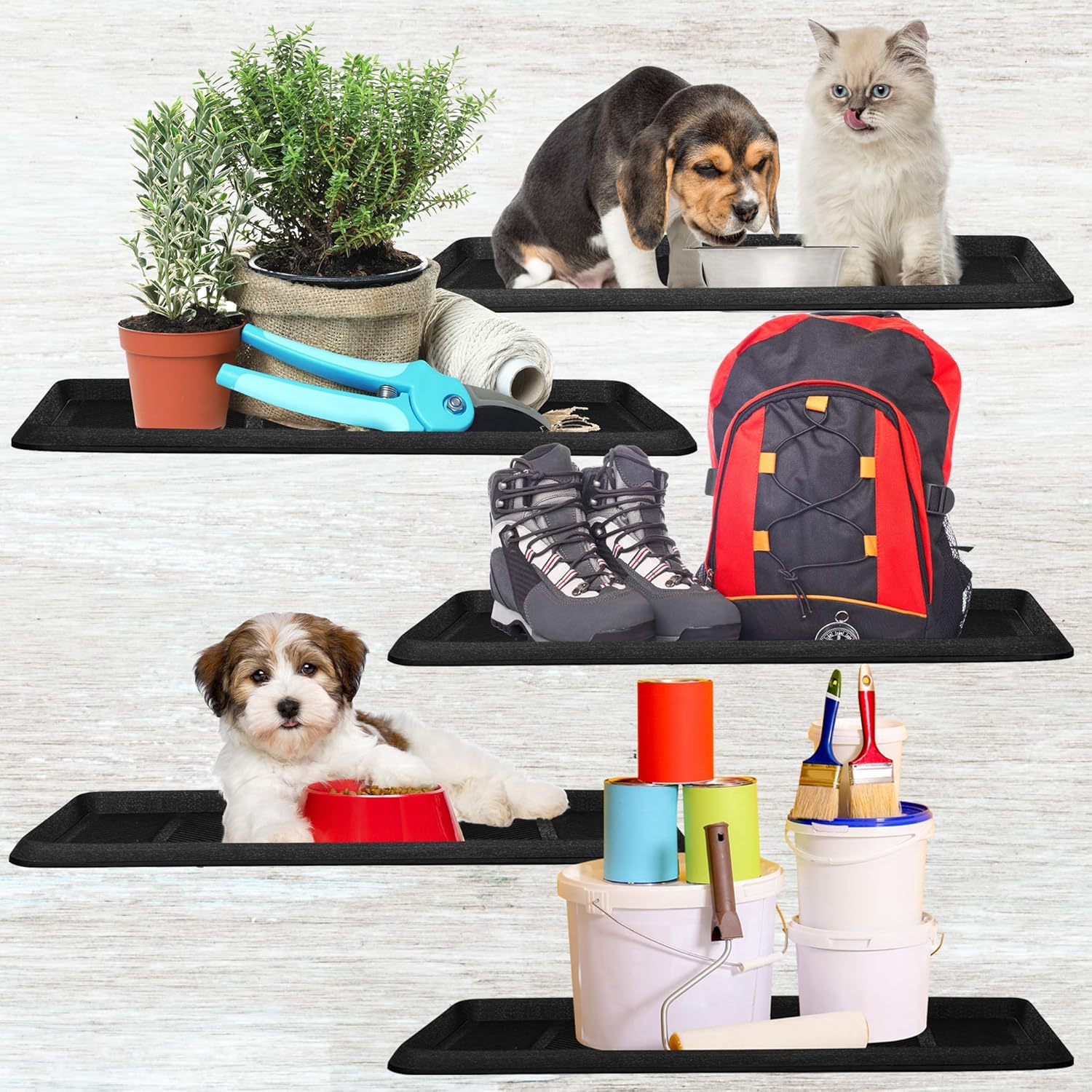 SafetyCare Rubber Shoe Boot Tray - Multi-Purpose - 32 x 16 Inches - 2 Mats