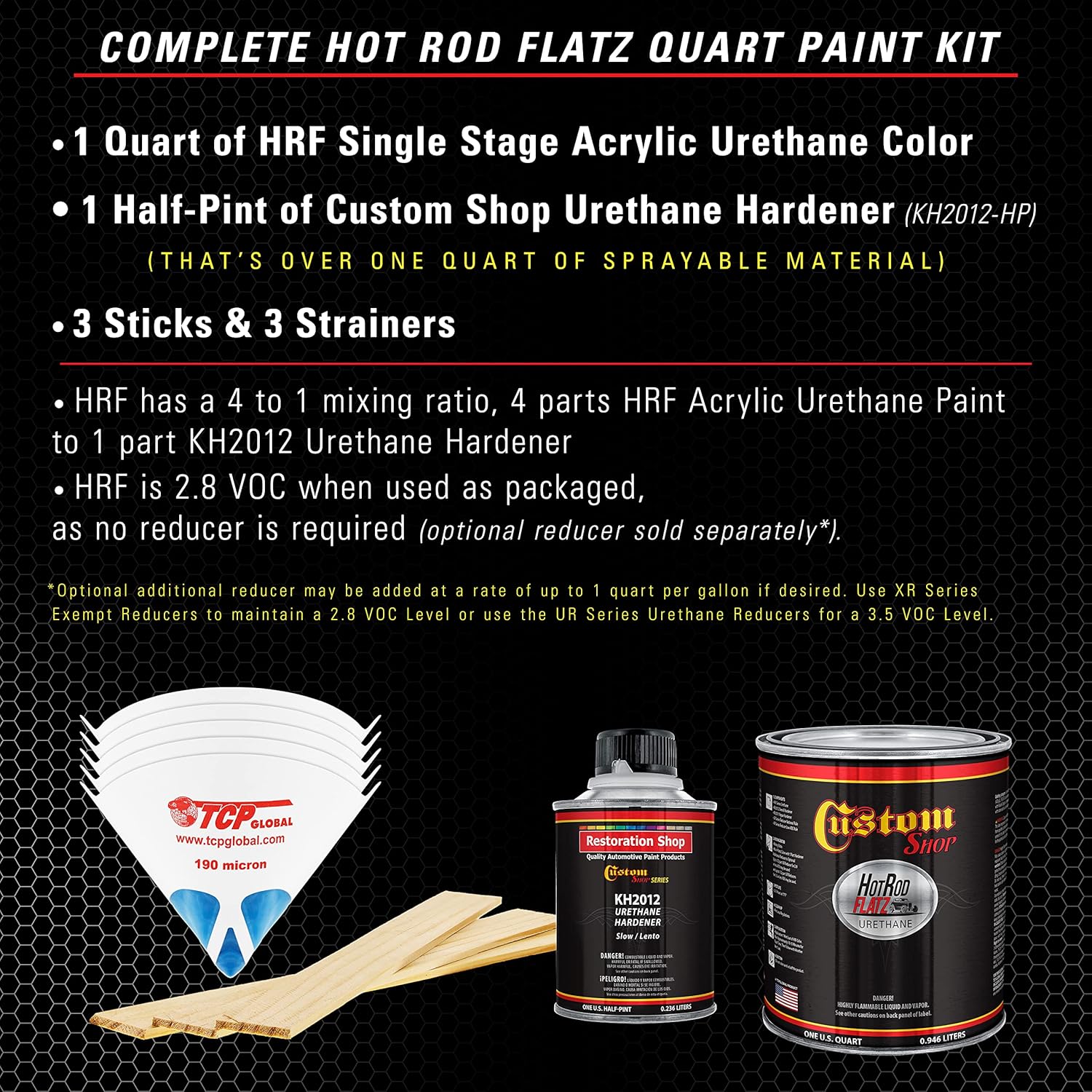 Custo Sho Dar Charcoa Metalli Ho Ro Flat Fla Matt Sati Urethan Aut Pain Complet Quar Pain Ki Professiona Lo Shee Automotive Ca Truc Coating 4: Mi Ratio