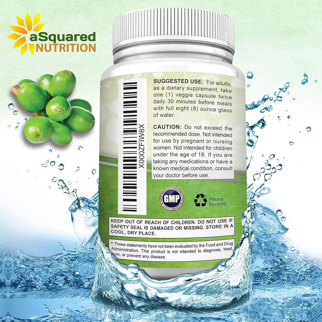 aSquare Nutritio Natura Gree Coffe Bea Formula-18 Capsules-Ma Strengt GC Antioxidan Cleans fo Pur Weigh Loss 800m pe Pill-Chlorogeni Acid-1600m Dail Supplement Health Fa Burner