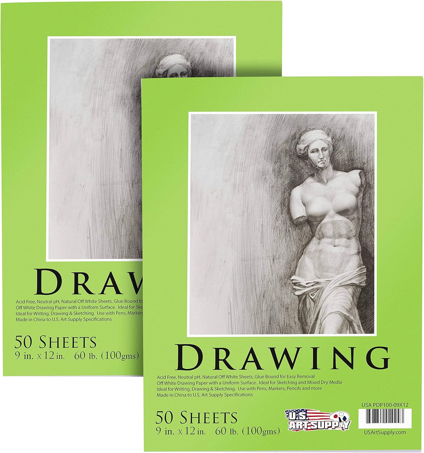 U.S Ar Suppl 9inc 12inc Premiu Drawin Pad Pac o (5 Sheet Each) 6 l (10 GSM Artis Sketc Book Mixe Medi Paper Sketchboo fo Drawing Colore Pencils Charcoa Adults Students